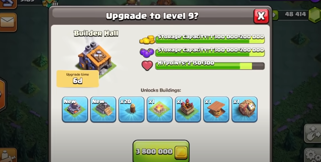 a screenshot from the game explaining how to unlock 6 Builders in Clash of Clans