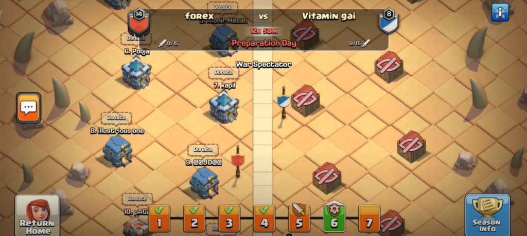 Clash of Clans gameplay during Battlefield Preparation Day