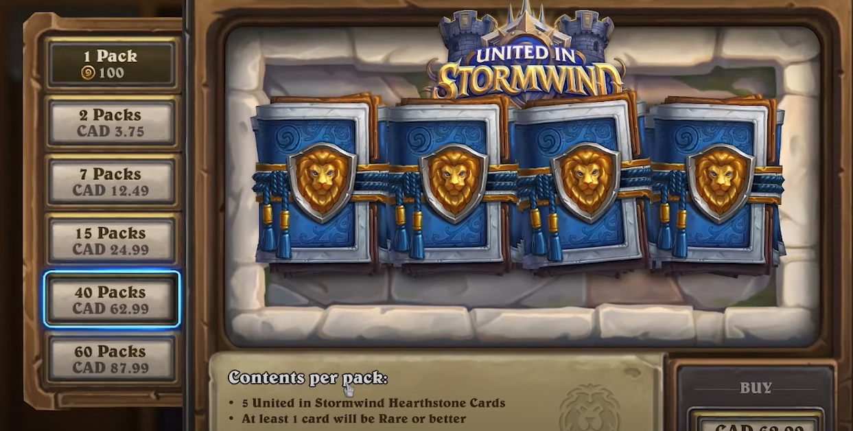 Strategically Choosing Your Hearthstone Packs